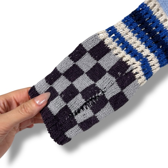 We The Free People Gorgeous Cuff Thermal Top XS Knit Sleeve Thumbhole Fair Isle - Picture 9 of 14